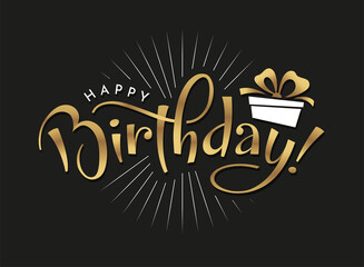 Happy Birthday hand drawn typography. - 425405324