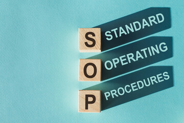 SOP - Standard Operating Procedure acronym, business concept background - obrazy, fototapety, plakaty