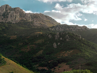 panorama of Monte Albo, near Siniscola. Mountain Albo