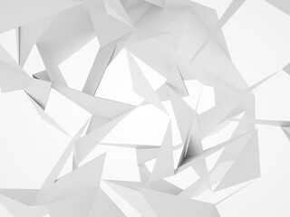 Triangles over white background, 3d render