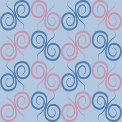 Seamless texture, pattern on a square background - colored curls. Abstraction.