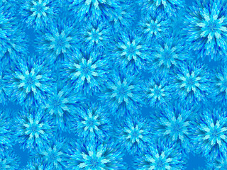 Seamless abstract pattern with blue abstract asters 