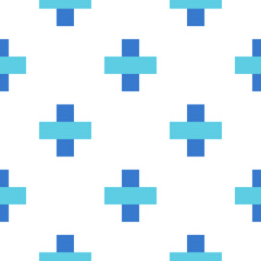 Abstract polka dot seamless pattern with pluses. Cross geometric background. Geo texture.