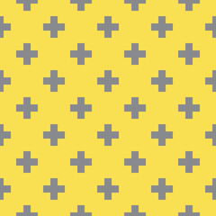 Abstract polka dot seamless pattern with pluses. Cross geometric background. Geo texture.