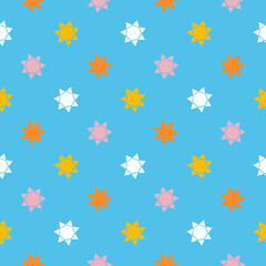 Fototapeta na wymiar Seamless abstract background with stars. Infinity polka dot geometric pattern. Geo abstract shapes.