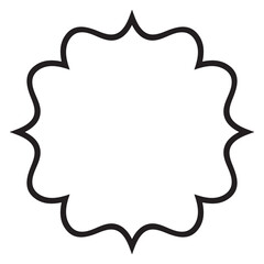 Cute Mandala frame. Ornamental round doodle flower isolated on white background. Geometric decorative ornament in ethnic oriental style.