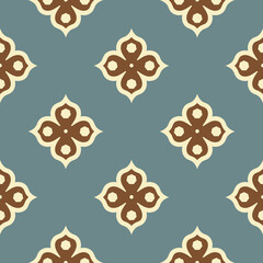 Abstract seamless pattern with mandala flower. Mosaic, tile. Floral background.