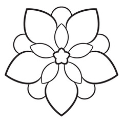 Fototapeta na wymiar Cute Mandala. Ornamental round doodle flower isolated on white background. Geometric decorative ornament in ethnic oriental style.