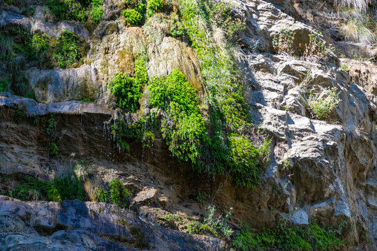 Dry in the summer the waterfall Uchan Su, Crimea