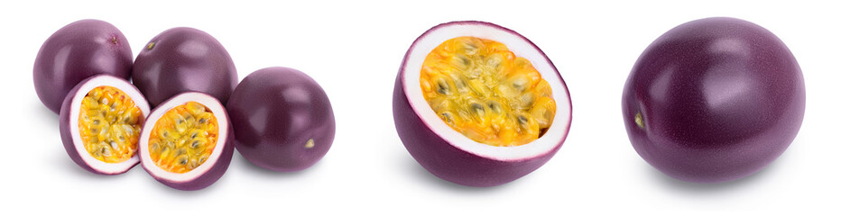 passion fruit isolated on white background. maracuya with full depth of field