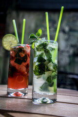 mojito cocktail with lime and mint