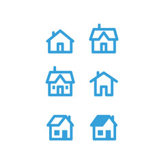 Fototapeta premium House vector icon set. Home simple linear symbols.