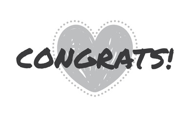 Congrats! lettering typography. Motivational congratulations text.