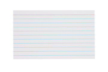 Retro white paper index card isolated on white