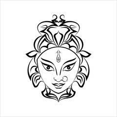 Durga Calligraphic Goddess Of Power, Divine Mother Of The Universe