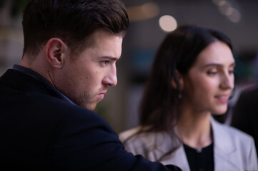 The business team is meeting and proposing ideas Business development concept to grow and advance