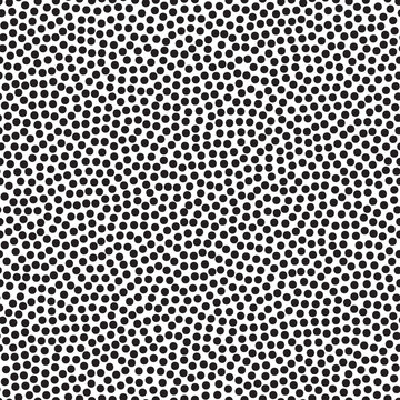Vector seamless texture of basketball. Black and white pattern of synthetic leather with chaotic dots. Abstract grainy background.