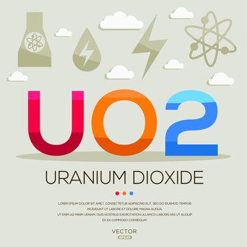 UO2 Mean (uranium Dioxide) Energy Acronyms ,letters And Icons ,Vector Illustration.
