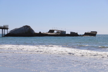 SS Palo Alto Ship Wreck at the end of the Pier at Seacliff State Beach on a Sunny Day