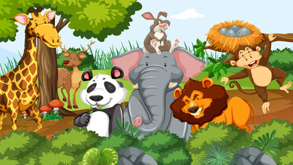 Wild animals in the jungle