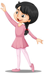 A girl ballet dancer cartoon character