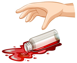 Hand dropping glass bottle for gravity experiment