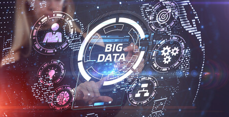 Business, Technology, Internet and network concept. Big Data Internet Information.