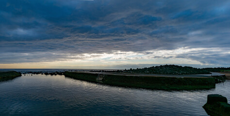 sunset over the lake