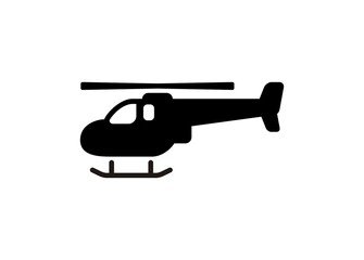 Helicopter icon. Simple illustration in black and white