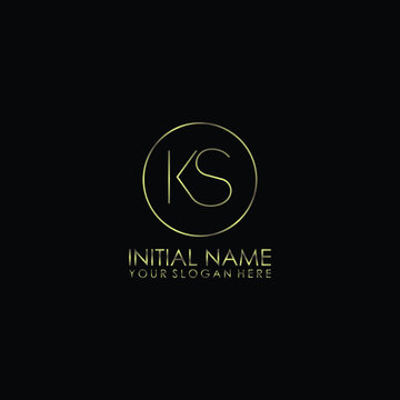 KS Initials handwritten minimalistic logo template vector