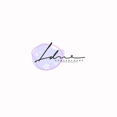 LD Initials handwritten minimalistic logo template vector	