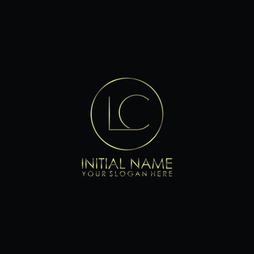 LC Initials handwritten minimalistic logo template vector	
