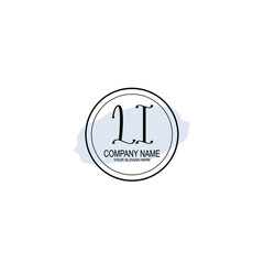 LI Initials handwritten minimalistic logo template vector