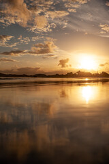 sunset over the river