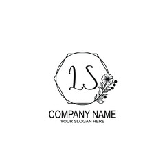 LS Initials handwritten minimalistic logo template vector