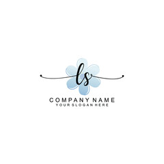 LS Initials handwritten minimalistic logo template vector