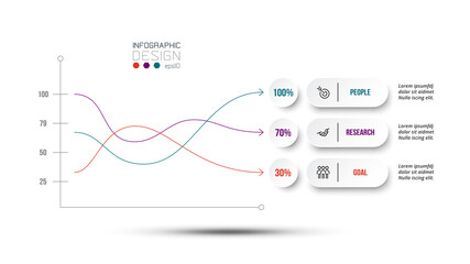 Business concept infographic template with percentage option.