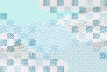 和柄　暑中見舞い　夏　背景