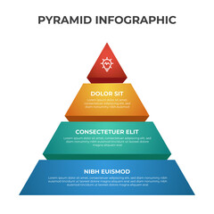 3 point, bullet, list pyramid diagram, business infographic element template vector, can be used for social media post, presentation, etc. - obrazy, fototapety, plakaty