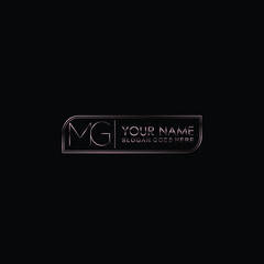 MG Initials handwritten minimalistic logo template vector