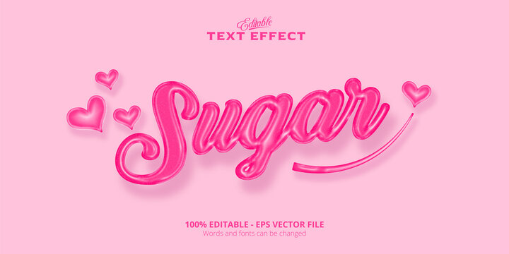 Sugar text sweet style editable text effect