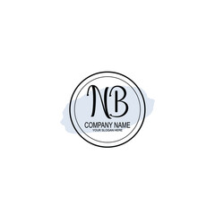 NB Initials handwritten minimalistic logo template vector	
