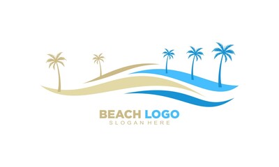 Fototapeta na wymiar Nature beach illustration vector logo