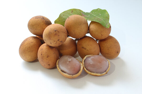 Exotic fruit "Pitomba" traditional from Brazil isolated on white background