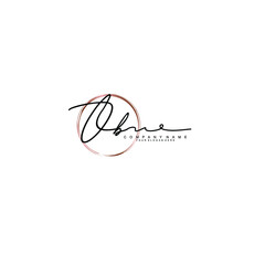 OB Initials handwritten minimalistic logo template vector