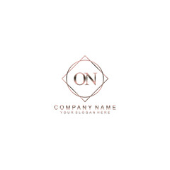 ON Initials handwritten minimalistic logo template vector