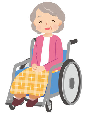 車椅子に乗る高齢者