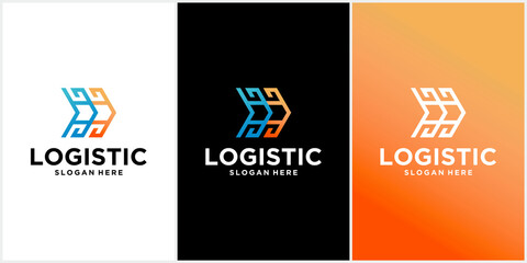 Logistic company - business concept logo template vector illustration. abstract arrow creative sign. transport delivery service