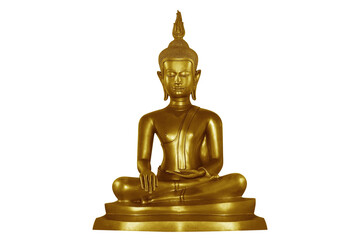 Gold buddha statue isolated on white background