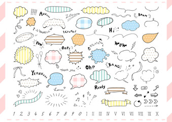 スタイリッシュな手描き吹出し素材集